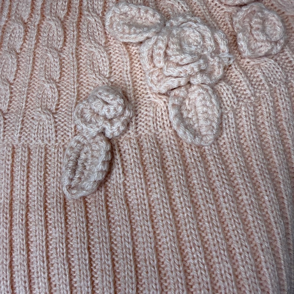 Together Soft Pink Knit Sweater with Floral Accents - Picture 9 of 11
